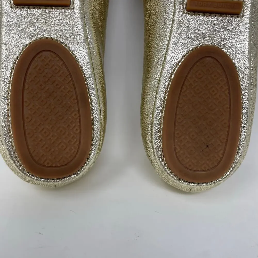Tory Burch Gold Logo Ballet Flats